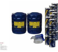 40L Olio Motore MANNOL Favorit 15W-50 8x MANNOL Leak-Stop ADDITIV+Flush Motore