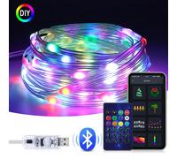40M iDeal LED APP Controllo intelligente LED Fiaba Luce 5V RGB IC Stringa di luce impermeabile adatta per la decorazione della festa di Natale