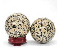 40mm diaspro dalmata cristallo di quarzo shpere gemma palla da massaggio gingillo decorazione in pietra naturale con supporto Crystal Specimen