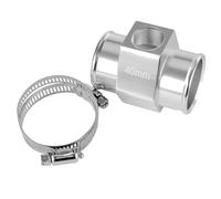 40mm Radiator Sensor Adapter Water Coolant Temp Gauge Adaptor w/ Hose Clamps