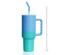 40oz/1187ml Tazza Termica, caffè Thermo Coffee Mug-to-Go con maniglia del coperchio della paglia, Acciaio inossidabile Mug e tazze isolate, Grande capacità per ufficio viaggi