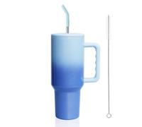 40oz/1187ml Tazza Termica, caffè Thermo Coffee Mug-to-Go con maniglia del coperchio della paglia, Acciaio inossidabile Mug e tazze isolate, Grande capacità per ufficio viaggi