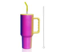 40oz/1187ml Tazza Termica, caffè Thermo Coffee Mug-to-Go con maniglia del coperchio della paglia, Acciaio inossidabile Mug e tazze isolate, Grande capacità per ufficio viaggi