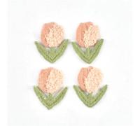 40pcs 3.6x3.1cm Colored Mix Tulip Pattern Patchwork Patches Embroidery Clothes Sewing Accessories Hairpin Appliques DIY Supplies(Color3)