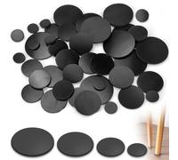 40pcs cuscinetti in gomma siliconica, rotondi, 15 mm, 25 mm, 30 mm, 40 mm, per guarnizioni fai da te, colore nero (spessore: 3 mm)