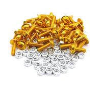 40pcs M6 Gold Tone Aluminum Alloy Hex Socket Head Motorcycle Bolts Screws Nuts
