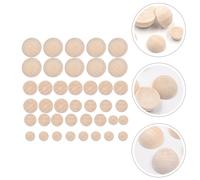 40pcs mezze palline di legno mini emisfero per pittura fai -da -te