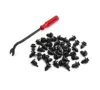40pcs Plastic Rivets Push-type Bumper Clips w Fastener Remover Per Honda
