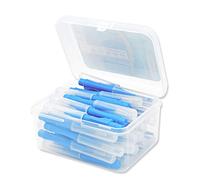 40Pcs Spazzolino Interdentale Filo Interdentale Push-Pull Spazzole Denti In Plastica Palmare Strumento di Igiene Orale Interni Domestico Blu 1.0mm