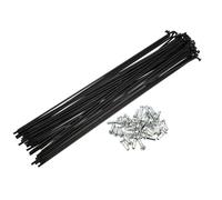 40pz 14G J Bend 216mm Raggi con Cappucci per Bici Bicicletta Nero