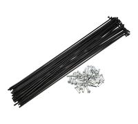 40pz 14G J Bend 228mm Raggi con Cappucci per Bici Bicicletta Nero