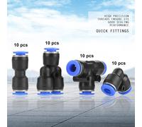 40Pz Connettore Pneumatico Raccordo Rapido Tubo 6mm OD Per Aria Compressa Y