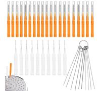 40pz Kit Pulizia Soffione Doccia, 2 Design Spazzola per Pulizia Soffione Doccia Multi-Dimensione Pulizia Ugelli Soffione Doccia Anti-Intasamento per Ugello Fori Piccoli del Bagno (Arancione)