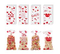 40pz sacchetti per confetti rossi Sacchetti Organza 13x27cm per Regalo Gioielli Confetti Sacchettini Piccoli con Coulisse Bustine in Organza Cuorini Cuore per Valentine's Day Bomboniere Matrimonio