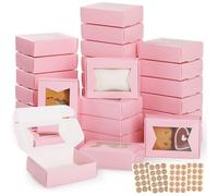 40pz Scatola Regalo Kraft,GeeRic 9.7*7*3CM Scatoline Regalo con Finestra Trasparente Vintage Imballaggio DIY Candele Sapone Biscotti Caramelle Gioielli Scatole Quadrate a Nozze Festa,Compleanno,Natale