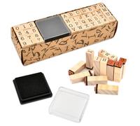 40Pzs Set di Timbri Alfabeto, OctBird Lettere Timbri set Kit,Timbri Alfabeto Numeri A-Z e 0-9 e 4 Simboli con 1 Tampone per Scrapbooking Decorare Diario e DIY Biglietti Artigianato Set Timbri di Legno