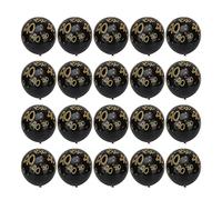 40th Birthday Balloons 20pcs 12 Inch | Gold & Black Confetti Latex Balloons for Party Decorations | Anniversary/Wedding/Celebration Balloons | Safe & Environmentally Conscious (Nera)