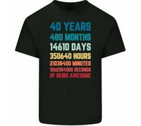 40th Birthday T-Shirt 1983 Mens Funny Years Months of Being Awesome 40 Year Old Black 3XL