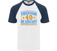 40th Compleanno Turning 40 È Ottimo Anno Vecchio Uomo S/S Baseball T-Shirt