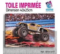 40x25cm - Tessuto Stampa Tableau- Monster Jam - 4x4 Bigfoot - MT01-1T