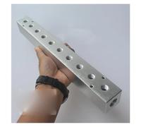 40x40mm G1/2" In G1/4" Out 10 Way Pneumatic Air Solid Aluminum Manifold Block Splitter