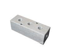 40x40mm G1/2" In G1/4" Out 3 Way Pneumatic Air Solid Aluminum Manifold Block Splitter