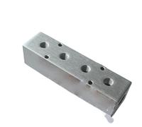 40x40mm G1/2" In G1/4" Out 4 Way Pneumatic Air Solid Aluminum Manifold Block Splitter