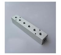 40x40mm G1/2" In G1/4" Out 6 Way Pneumatic Air Solid Aluminum Manifold Block Splitter