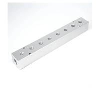 40x40mm G1/2" In G1/4" Out 8 Way Pneumatic Air Solid Aluminum Manifold Block Splitter