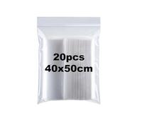 40x50cm Sacchetti in Plastica Trasparente Richiudibili Grandi Dimensioni Sacchetto Sigillato Borsa con Chiusura a Cerniera Applicano a Piumini, Coperte, Deposito di Vestiti, 20Pezzi