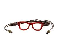 41 EYEWEAR - Bracciale in corda - Charm con occhiali stampati - Modello Lyoncy - Regolabile al polso - Ideale per Uomo e Donna