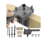 41 Pcs Dowel Drilling Jigs Dowel Drilling Jig Kit Straight Hole Woodworking Dowel Jig with 6/8/10mm Dowel Centerer for Hand Wood Dowel (grey)