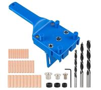41 Pezzi Dima per Fori a Tasca, 6/8/10 mm Dima per Spinatura Legno, Strumento Portatile per la Foratura dei Tasselli, Dima per Fori Legno, Attrezzi per Legno, Blu