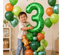 41 pezzi Set di palloncini a tema dinosauro con palloncini in foil a forma di T-Rex per decorazioni di feste di compleanno, festa di nascità Alluminio