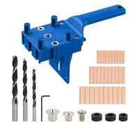 41 Pz Kit Dima di Tassellatura Per La Lavorazione del Legno, Foratura Manuale del Legno da 6/8/10mm per La Foratura, Strumenti per La Segaa Tazza per Tassellatura, Strumenti per La Sega a Tazza(Blu)