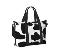 41 x 15 x 29 cm borsa bagaglio a mano Remote Mountains borsa da viaggio per donne e uomini, Mucca Semplice Cartone Animato Nero, Taglia unica