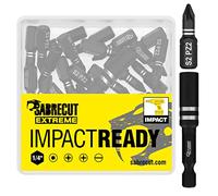 41 x SabreCut SCPA25_41 Set di punte per cacciavite a percussione PZ2 da 25mm con estremità singola Pozidriv POZI n. 2 per impieghi gravosi incluso portapunte e scatola di immagazzinaggio