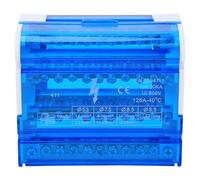 411 Terminal Block Distribution Box | 4 - Level 125A 500V DIN Rail Mount | 4 Input 40 Output for Electrical Cabinets/Panels | Flame Retardant Nylon Housing