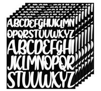 416 Pezzi 8 Fogli Lettere Adesive, 2,5cm 5cm Lettere Adesive Grandi Impermeabili Vinile Lettere Autoadesive per Album di Ritagli Decorazioni Arte Artigianato Poster(Bianco)