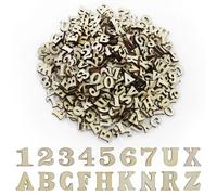 416 piccole 'lettera' in 'legno', 15 mm, lettere non lavorate A-Z, per fai da te, matrimonio, con 100 numeri 'legno'