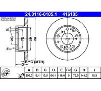416105 Kit coppia dischi freno Ate Anteriore per ALFA ROMEO AR CITROEN C25 FIAT