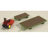 41635 Auhagen HO Carrello elevatore con 2 rimorchi scala 1:87 in kit montaggio