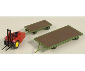 41635 Auhagen HO Carrello elevatore con 2 rimorchi scala 1:87 in kit montaggio