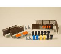 AUHAGEN 41649 - Set cassonetti di rifiuti con accessori. Scala H0 1:87