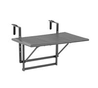 416505 Tavolino Pieghevole da Balcone Regolabile in Altezza Grigio Piccolo