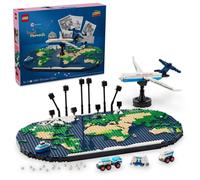 LEGO Family Momenti di Viaggio, Mappa del Mondo Giocattolo con Aereo da Costruire e Supporto Foto, Giochi per Bambini e Bambine, Gadged Idea Regalo per Ragazzi e Ragazze, Attività per Famiglia 41838