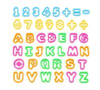 41Pcs Formine Numeri e Lettere per Biscotti,SZMK Stampini Biscotti Alfabeto | Stampi Lettere Plastico Per Uso Alimentare,Cookie Cutter Riutilizzabile,Lavabile In Lavastoviglie,per Messaggio, Fondente