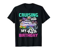 42 Anni Regalo Uomo Cruising Into My 42° Compleanno Crociera Maglietta