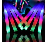 42 bastoncini in schiuma a LED, bastoncini luminosi in schiuma con 3 modalità di lampeggiamento colorato, forniture per feste che si illuminano al buio, per matrimoni, rave, concerti, campeggio