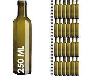 42 BOTTIGLIE MARASCA PER OLIO LIQUORE IN VETRO VERDE SENZA TAPPO 250 ml